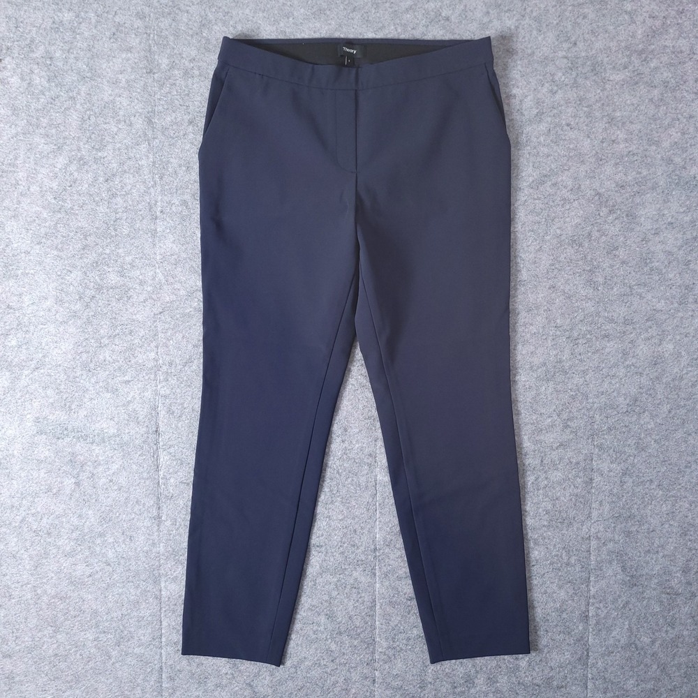 THEORY Womens Blue Thaniel Kennett Bi-Stretch Nylon Pull On Ankle Pants Size 6